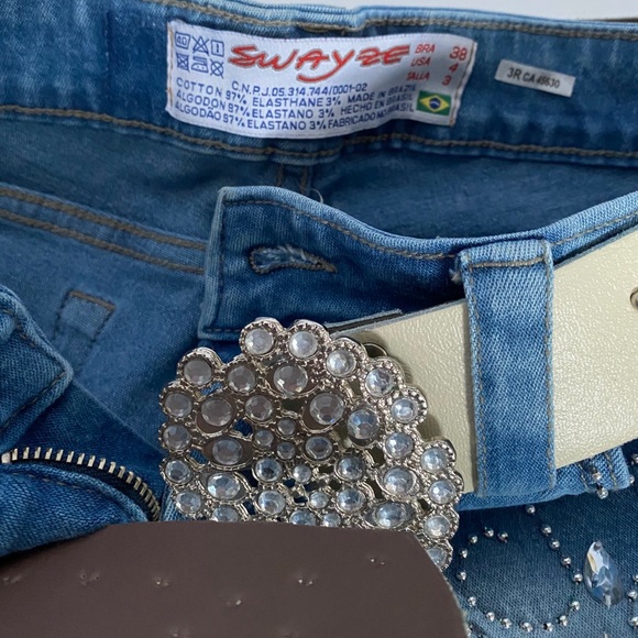 ❌SOLD-DEPOP❌ Y2K Jewelled Flare Jeans & Belt - Picture 6 of 7